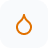 Orangefarbenes Flammensymbol auf weißem Hintergrund